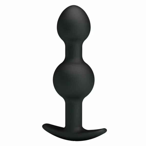 Pretty Love Svakom Weighted Double Plug analinis kaištis su rutuliukais, juodas