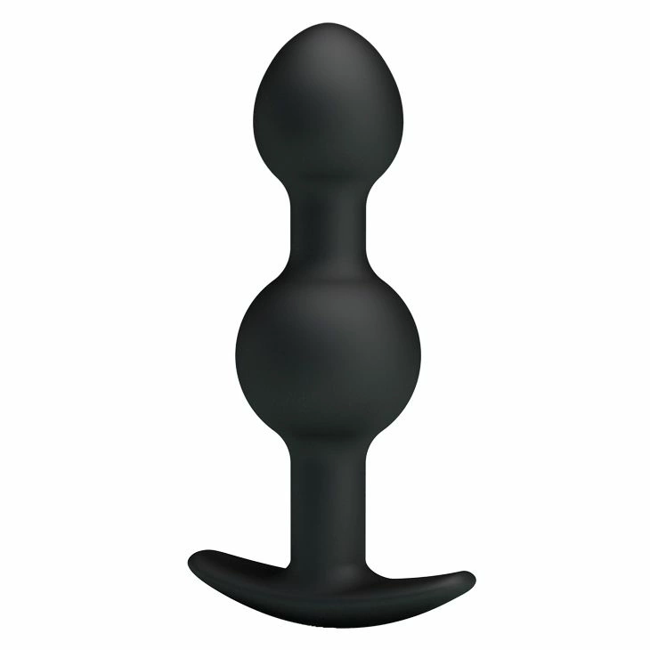 Pretty Love Svakom Weighted Double Plug analinis kaištis su rutuliukais, juodas