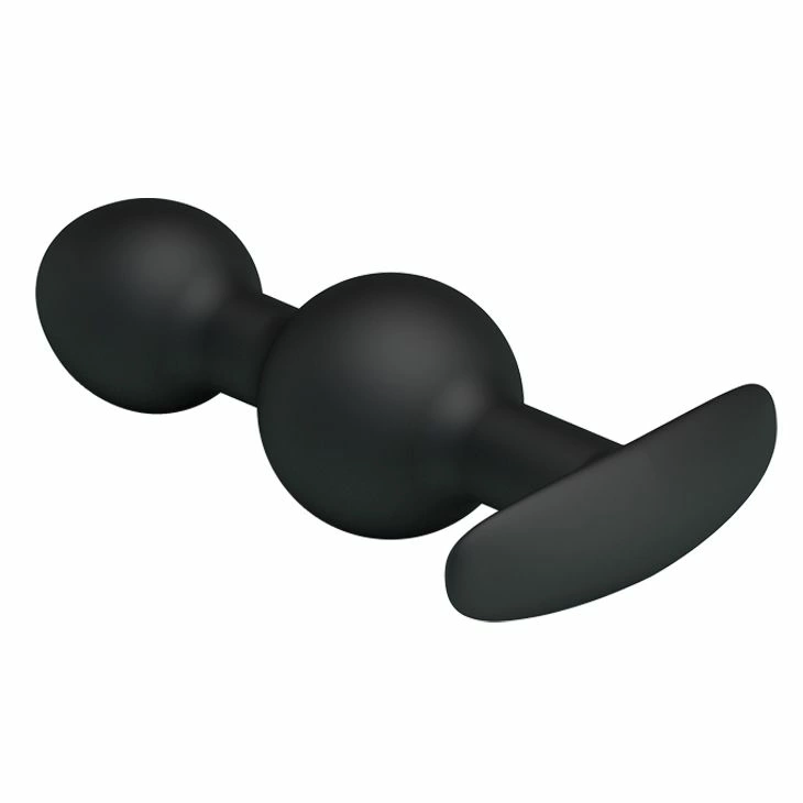 Pretty Love Svakom Weighted Double Plug analinis kaištis su rutuliukais, juodas