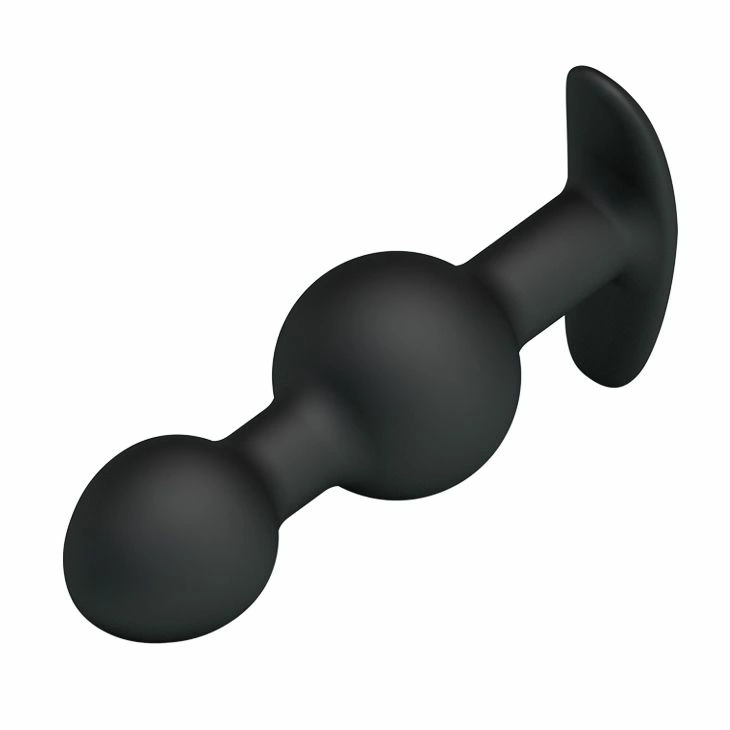 Pretty Love Svakom Weighted Double Plug analinis kaištis su rutuliukais, juodas
