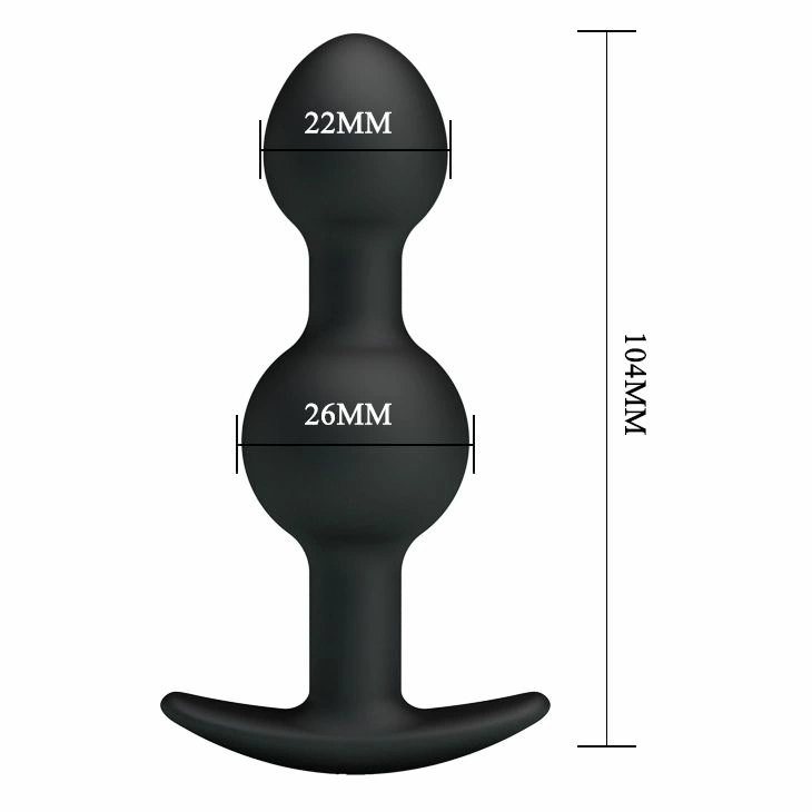 Pretty Love Svakom Weighted Double Plug analinis kaištis su rutuliukais, juodas