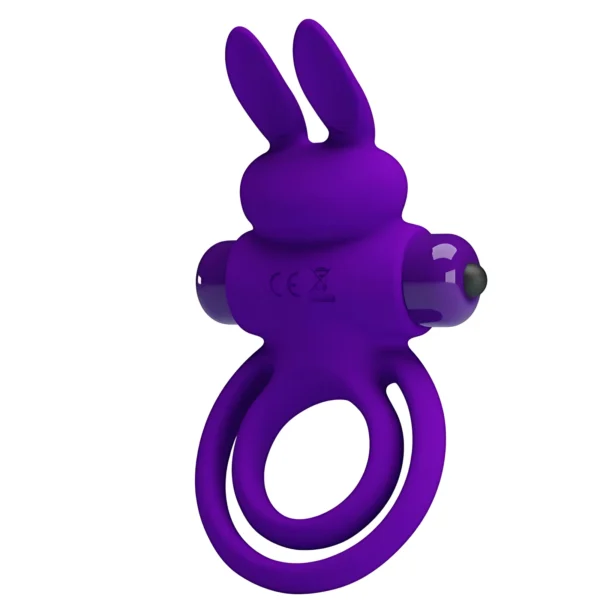 Pretty Love Bunny vibruojantis varpos žiedas iš silikono, 10 režimų