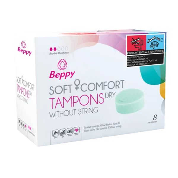 Beppy Dry kempinėliniai tamponai be virvutės, 8 vnt.