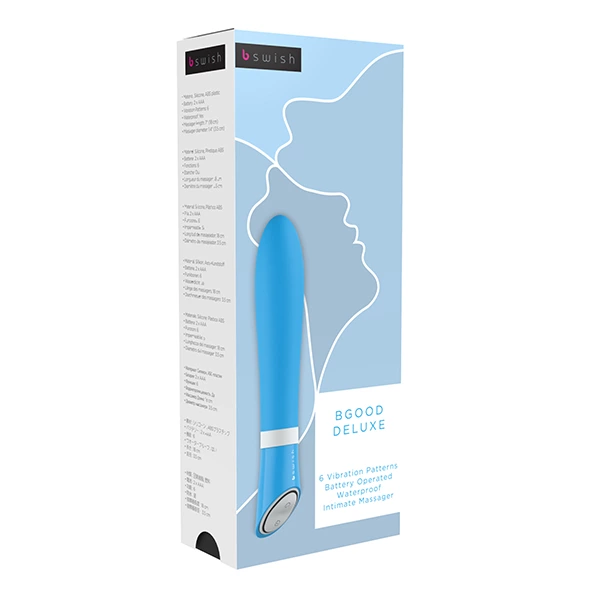 B Swish bgood Deluxe vibratorius su 6 režimais, atsparus vandeniui, mėlynas