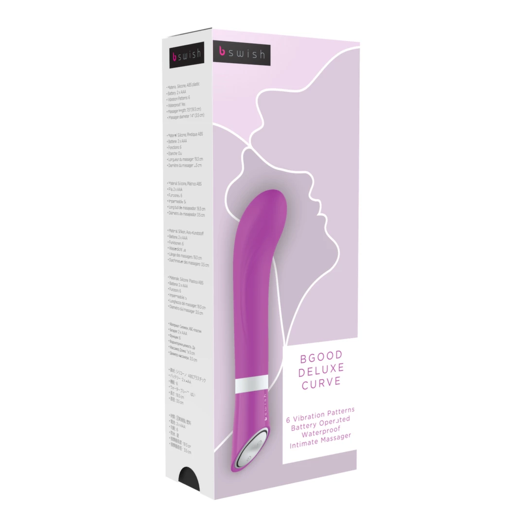 B Swish Bgood Deluxe Curve G taško vibratorius, 19,3 cm, violetinis