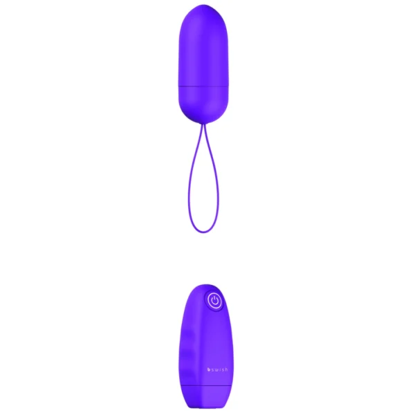 B Swish Bnaughty Classic Unleashed vibruojanti kulka su pulteliu, violetinė, 7,6 cm