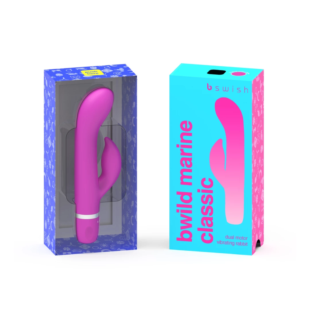 B Swish Bwild Classic Marine Cerise vibratorius su dviem varikliais, 15,24 cm