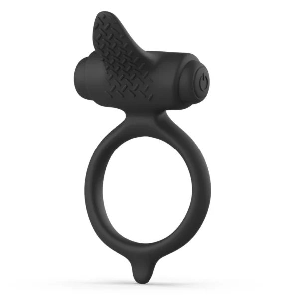B Swish bcharmed Basic Black vibruojantis varpos žiedas, silikoninis, 5 režimai