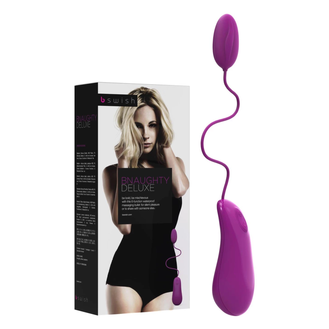 B Swish bnaughty Deluxe vibruojantis kiaušinėlis su laidiniu pulteliu, Raspberry