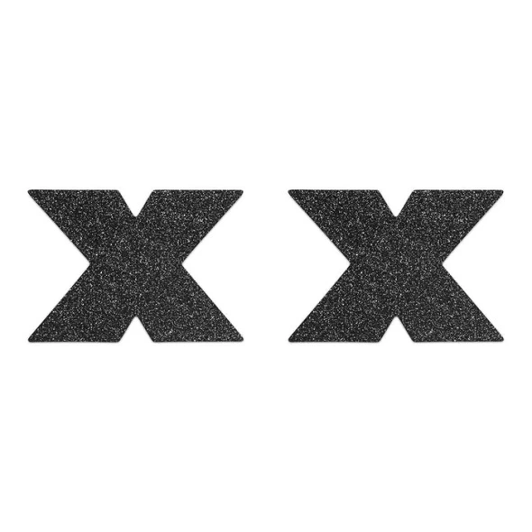Bijoux Indiscrets Flash Cross daugkartiniai kūno lipdukai, juodi kryžiai, 2 vnt.