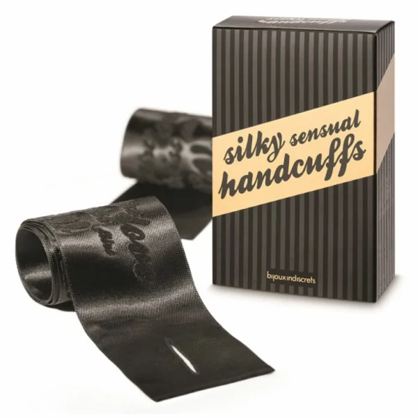 Bijoux Indiscrets Silky Sensual satininės surišimo juostos, juodos