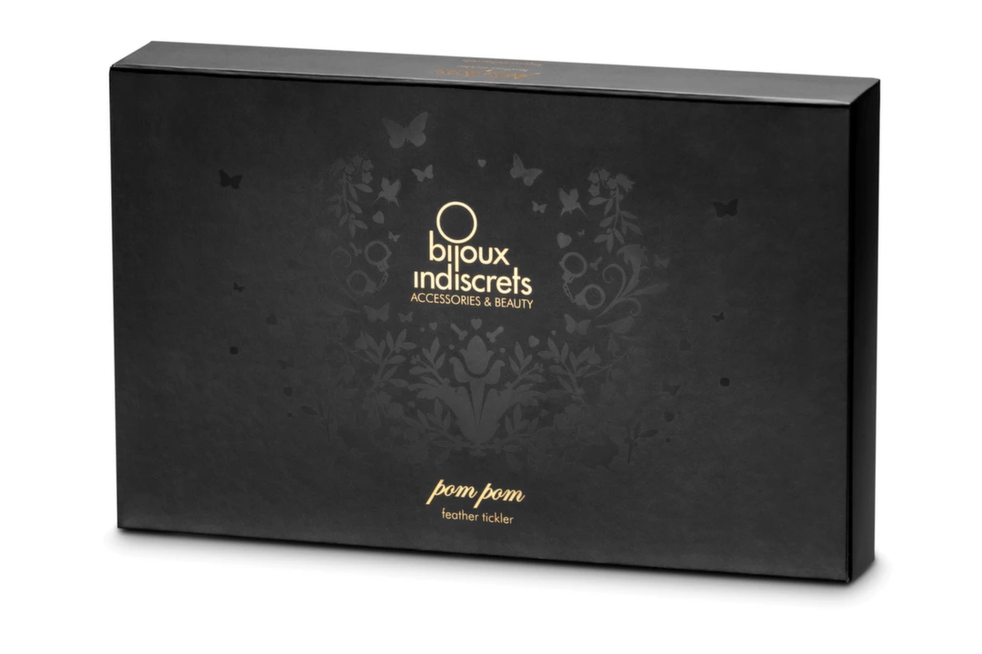 Bijoux Indiscrets Pom Pom plunksnų kutenimo priemonė, juoda