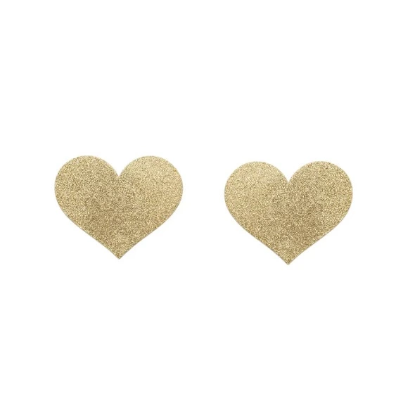 Bijoux Indiscrets Flash Heart dekoratyviniai kūno lipdukai, auksiniai, 2 vnt.