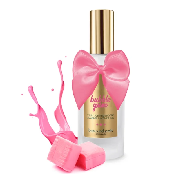 Bijoux Indiscrets Bubblegum 2 viename masažo ir intymus gelis, veganiškas, 100 ml