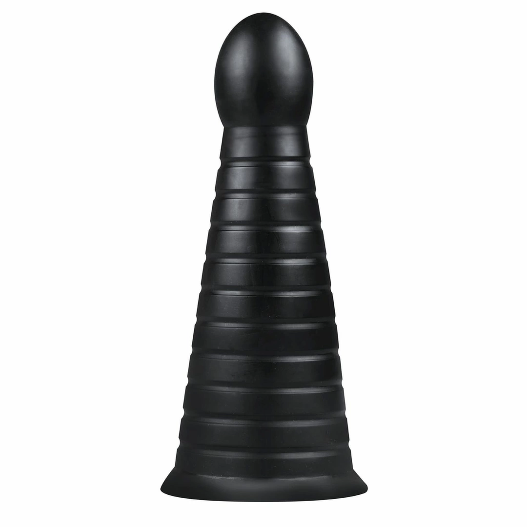 Buttr Devil Dog didelis analinis kaištis su rievelėmis, juodas, XXL