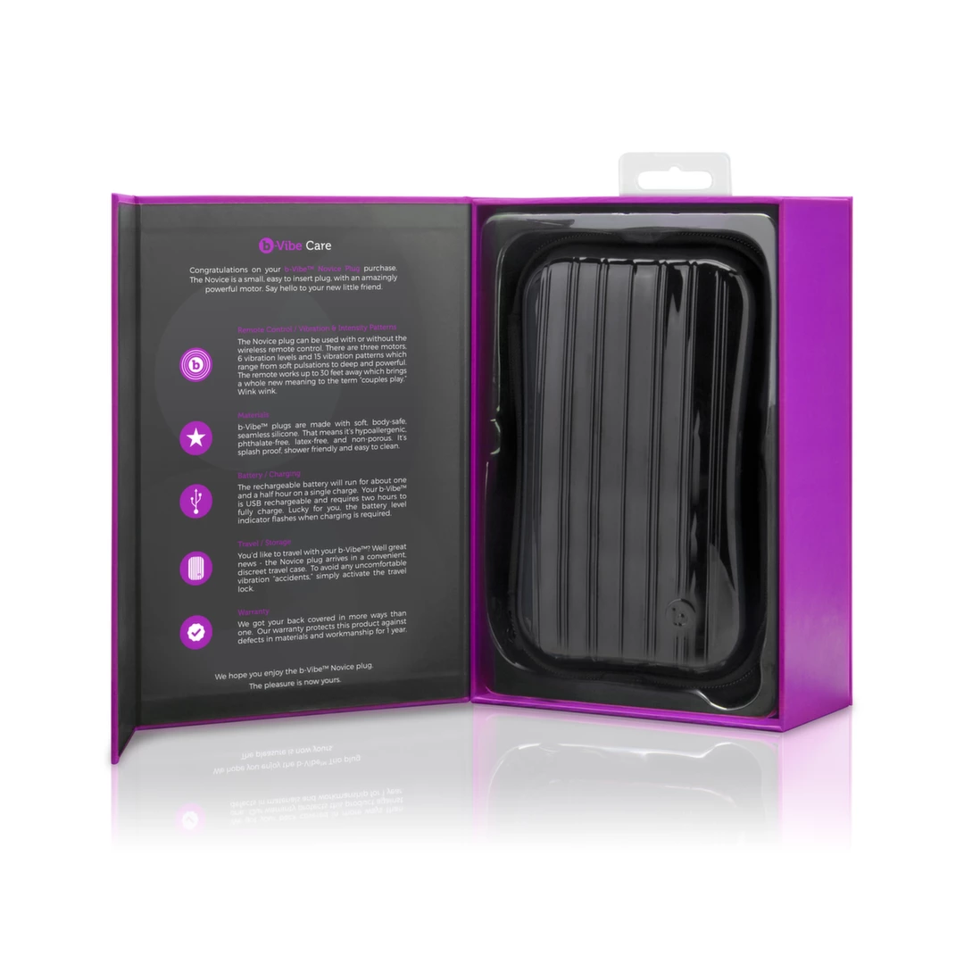 b-Vibe Novice vibruojantis analinis kaištis su pulteliu, fuksijos spalvos