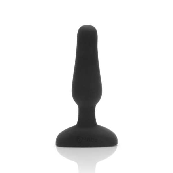 b-Vibe Novice Plug vibruojantis analinis kaištis su pulteliu, juodas