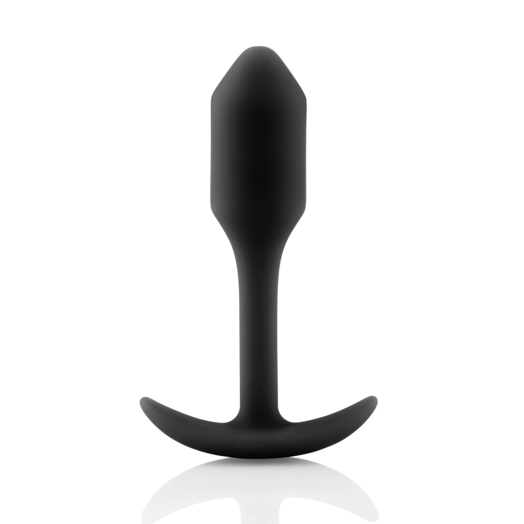 b-Vibe Snug Plug 1 analinis kaištis su svarmeniu, juodas, S