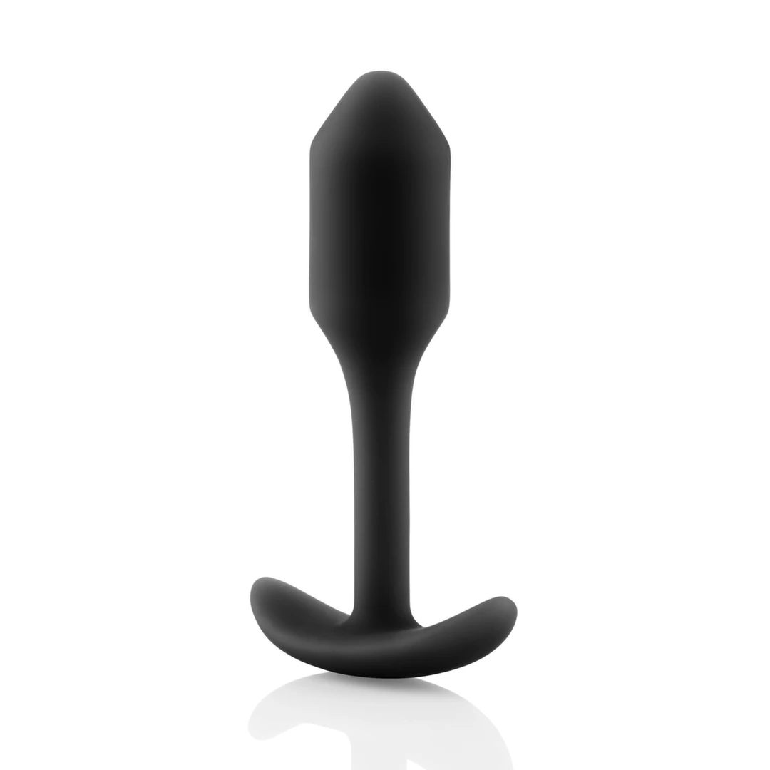 b-Vibe Snug Plug 1 analinis kaištis su svarmeniu, juodas, S