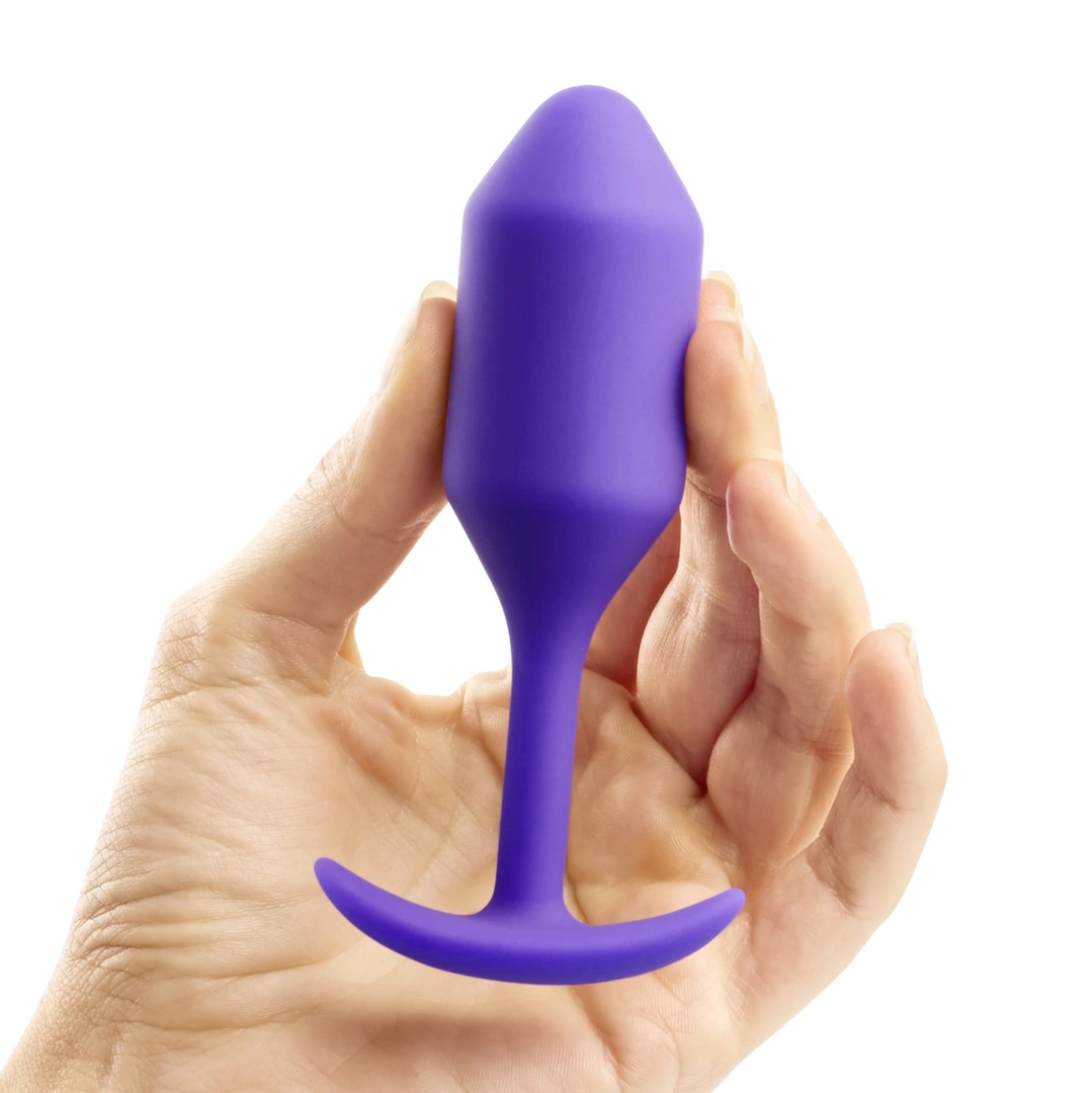 b-Vibe Snug Plug 2 analinis kaištis su svarmeniu, M dydis, violetinis