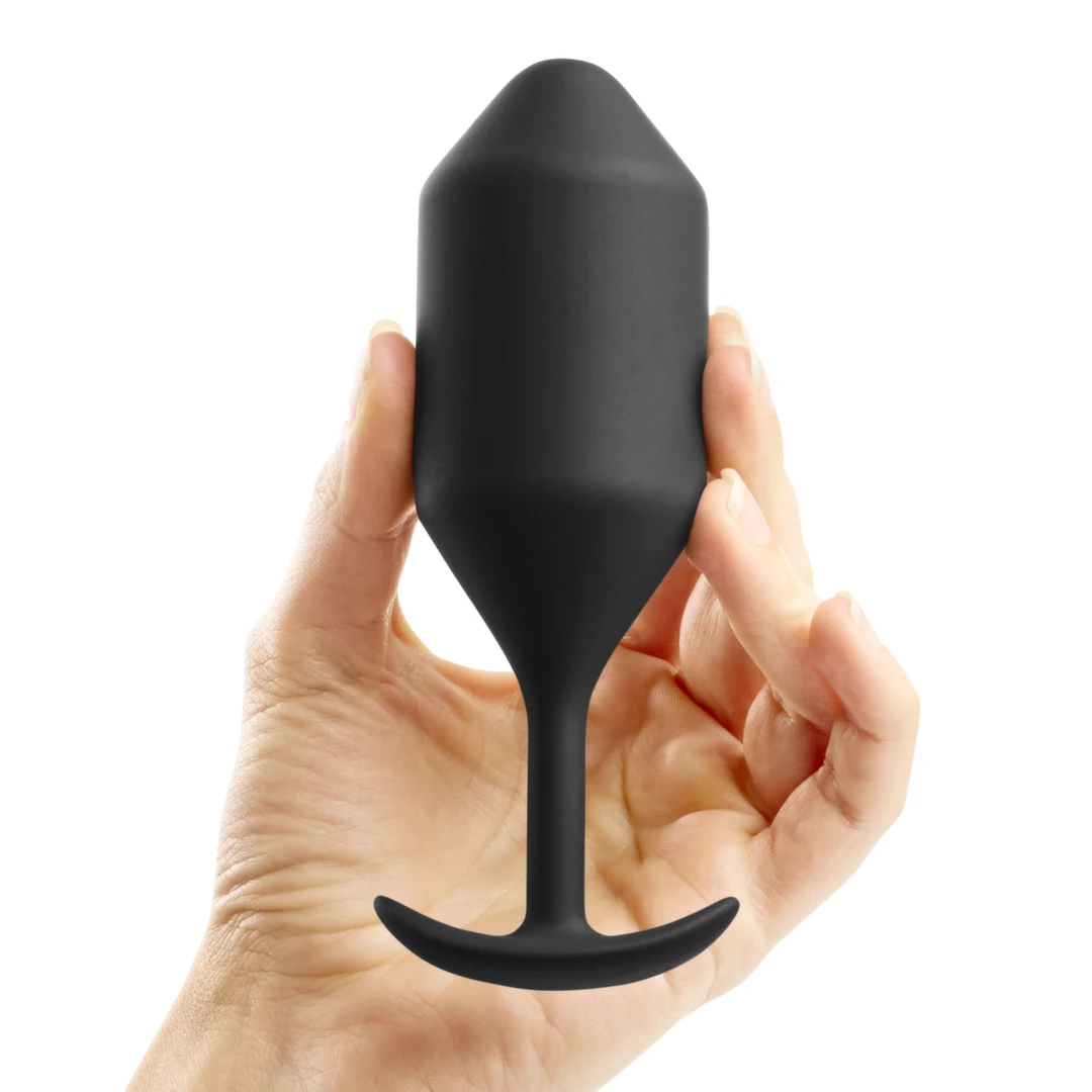 b-Vibe Snug Plug 4 analinis kaištis su svarmeniu, juodas