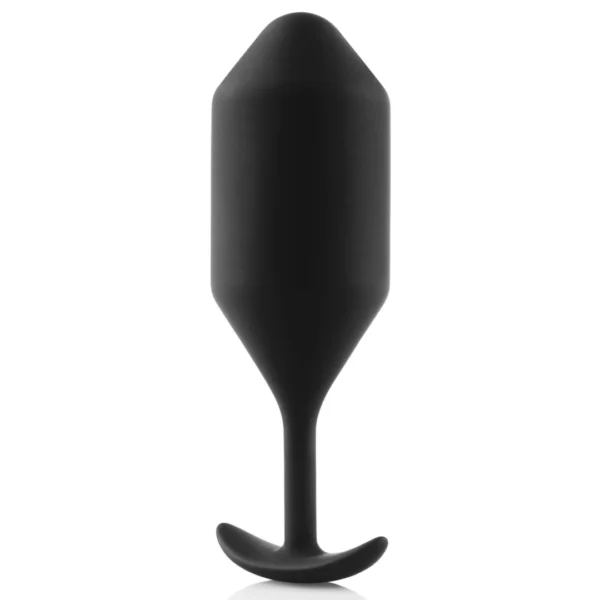 b-Vibe Snug Plug 5 silikoninis analinis kaištis su svarmeniu, juodas