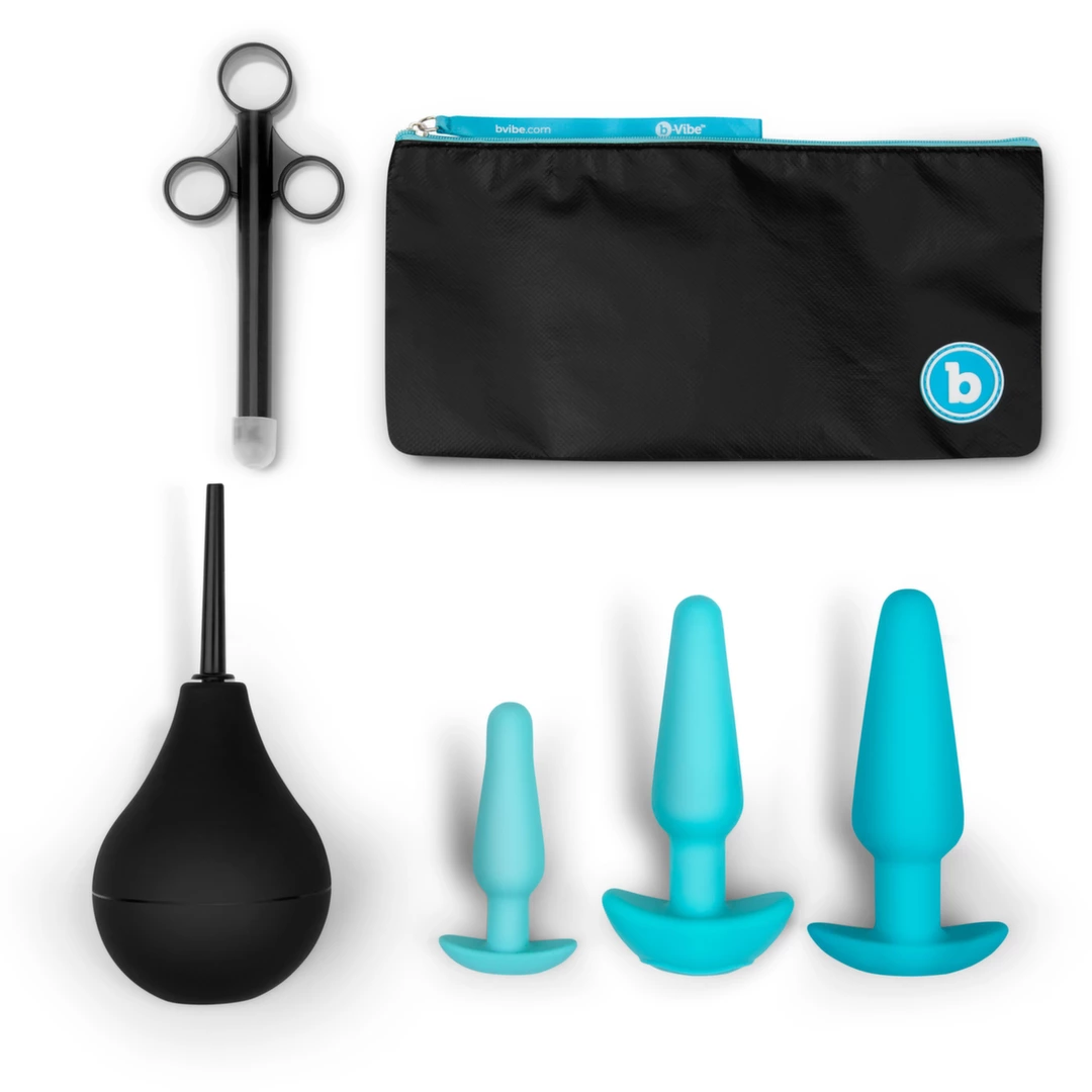 b-Vibe analinių žaislų treniruočių rinkinys, 7 dalių, mėlynas