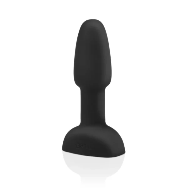 b-Vibe Rimming Petite analinis kaištis su sukimu ir vibracija, su pulteliu, juodas