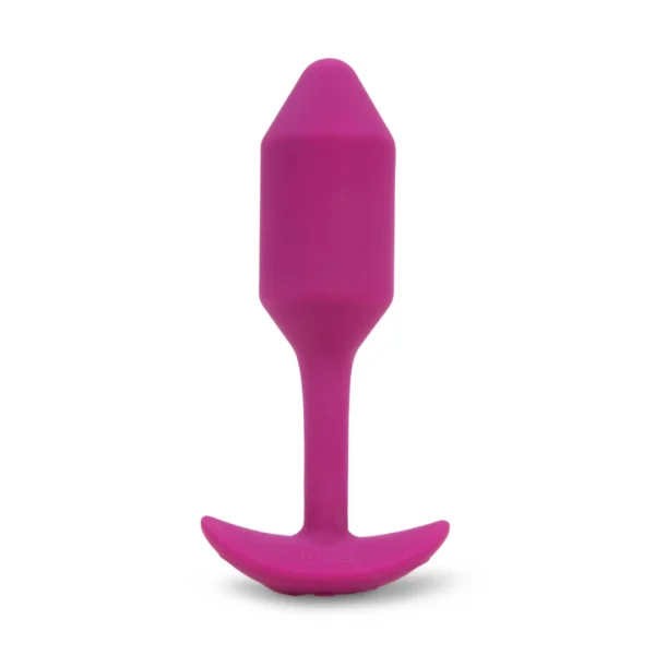 b-Vibe Snug Plug 2 vibruojantis analinis kaištis su svarmeniu, M, rožinis