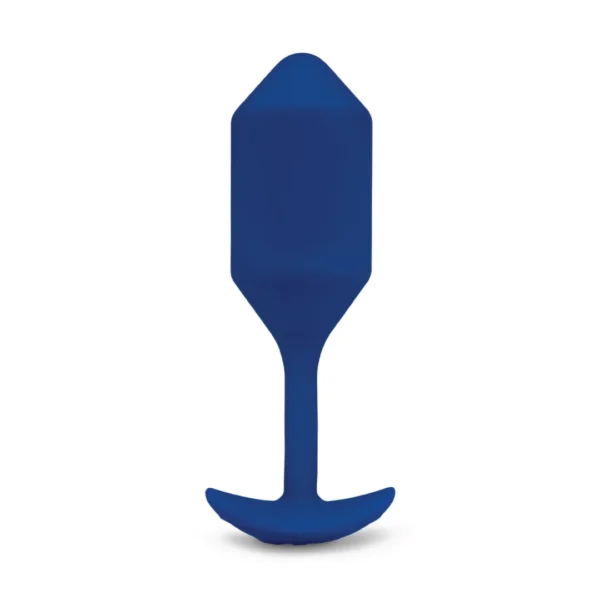 b-Vibe Snug Plug 4 vibruojantis analinis kaištis su svarmeniu, tamsiai mėlynas