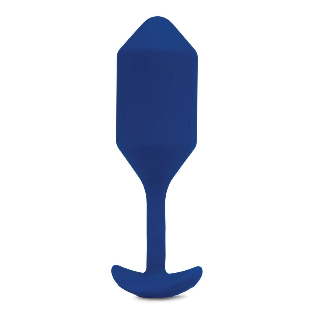 b-Vibe Snug Plug 4 vibruojantis analinis kaištis su svarmeniu, tamsiai mėlynas