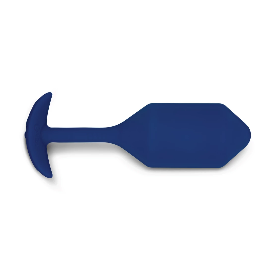 b-Vibe Snug Plug 4 vibruojantis analinis kaištis su svarmeniu, tamsiai mėlynas