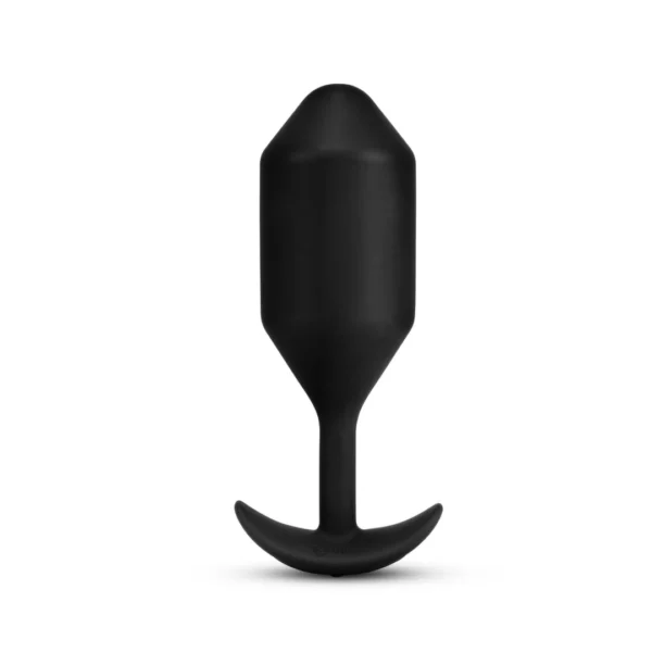 b-Vibe Snug Plug 5 vibruojantis analinis kaištis su svarmeniu, XL, juodas