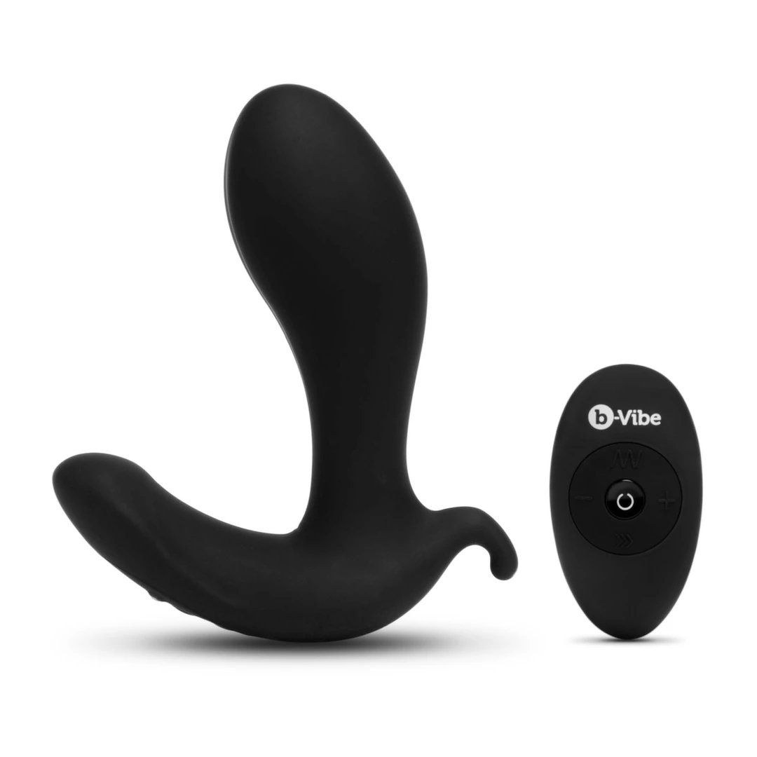 b-Vibe Expand prostatos masažuoklis su besiplečiančia dalimi ir pulteliu, juodas