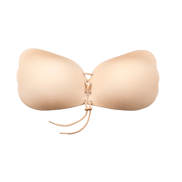 Bye Bra Lace-It prilimpanti liemenėlė su raišteliu priekyje, kūno spalvos, A kaušelis