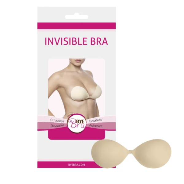 Bye Bra Invisible prilimpanti liemenėlė be petnešėlių, D kaušelis