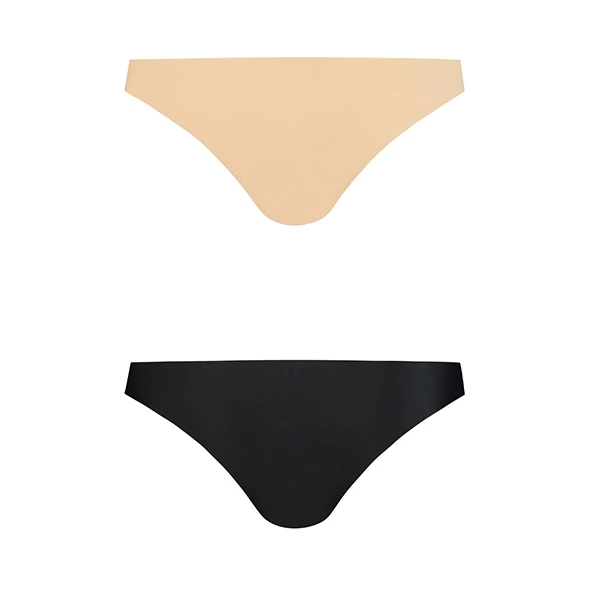 Bye Bra Invisible Brazilian besiūlės kelnaitės, 2 vnt., kūno spalvos ir juodos, S