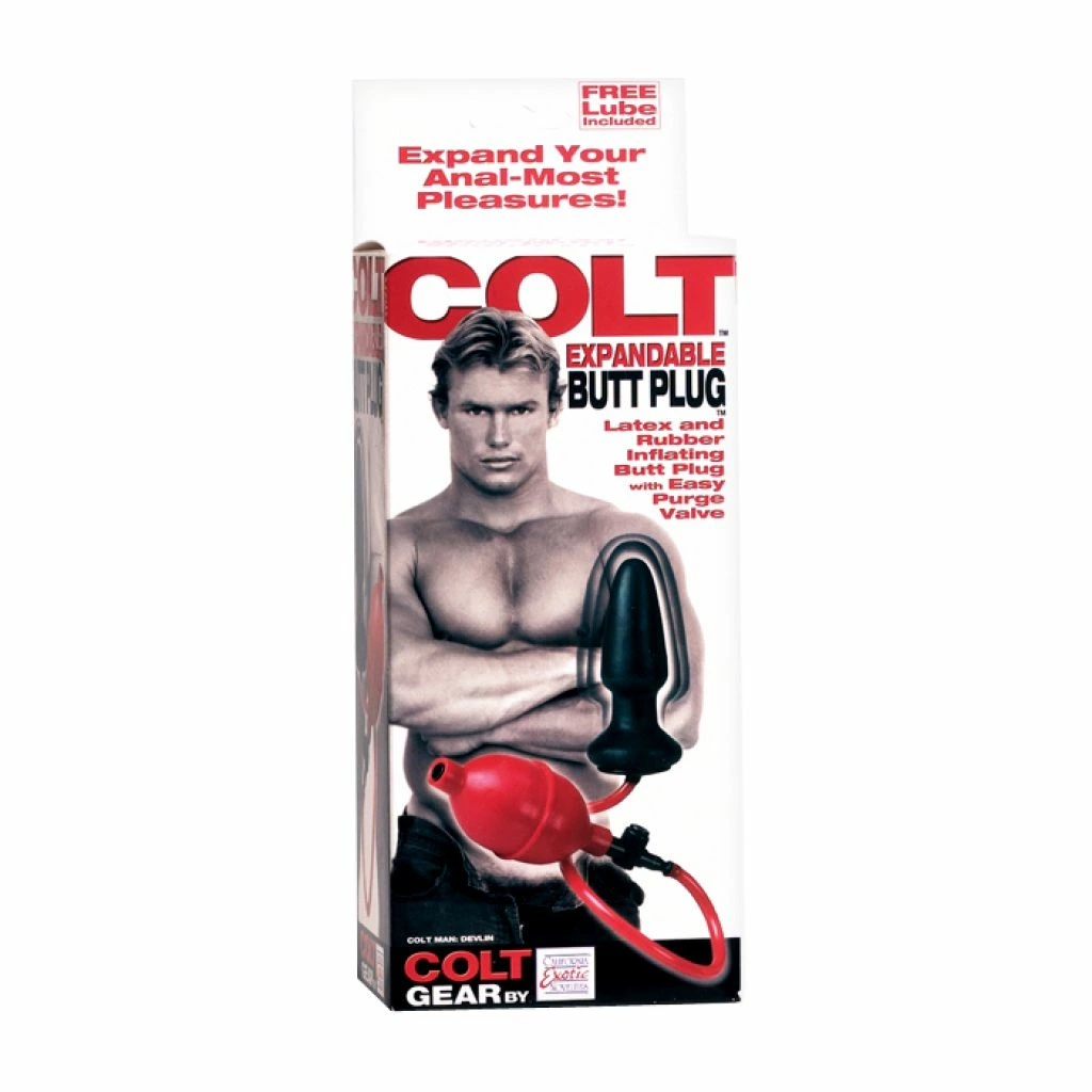 Colt Expandable pripučiamas analinis kaištis iš latekso, 10 cm, juodas