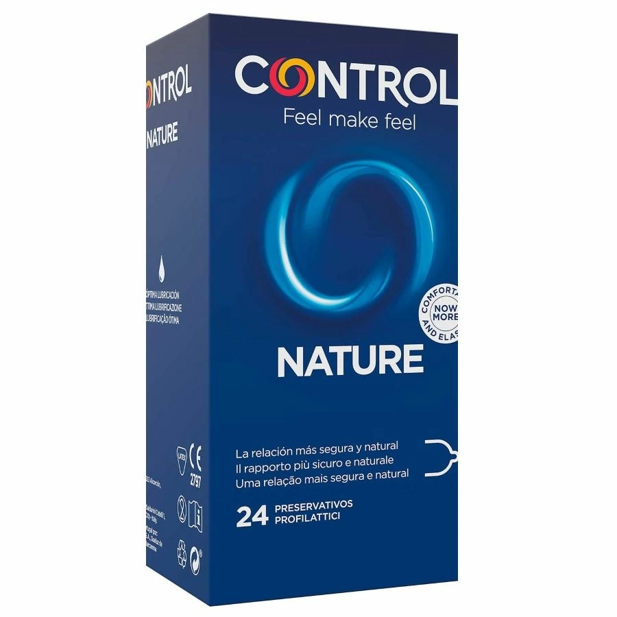 Control Adapta Nature prezervatyvai iš natūralaus latekso, 57 mm, 24 vnt.
