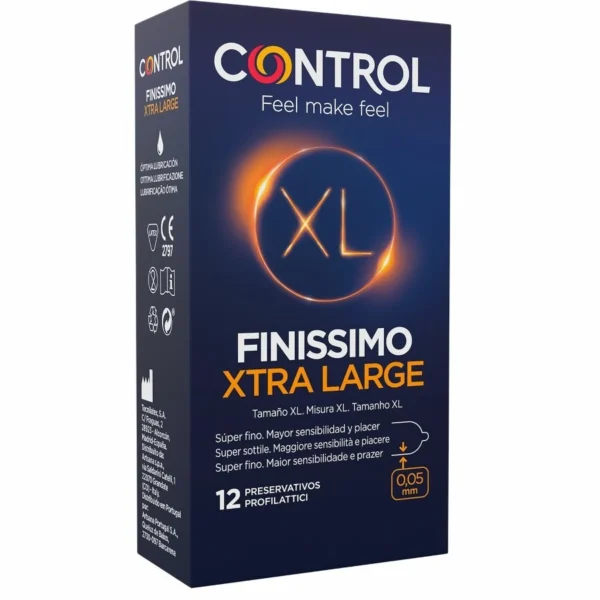 Control Finissimo XL ploni prezervatyvai, 57 mm, 12 vnt.