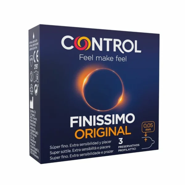 Control Finissimo itin ploni latekso prezervatyvai, 54 mm, 3 vnt.