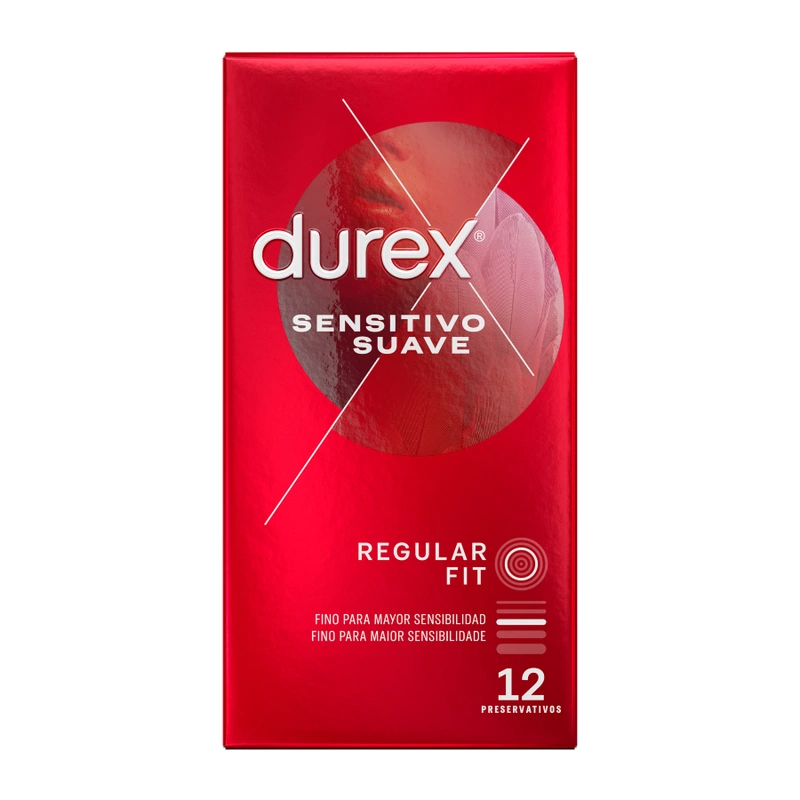 Durex Sensitive Soft ploni prezervatyvai, 56 mm, 12 vnt.