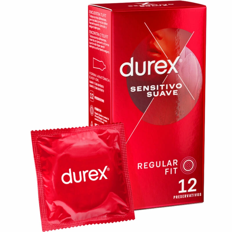 Durex Sensitive Soft ploni prezervatyvai, 56 mm, 12 vnt.