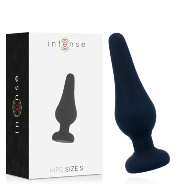 Intense Pipo S analinis kaištis iš medicininio silikono, juodas, 9,8 cm