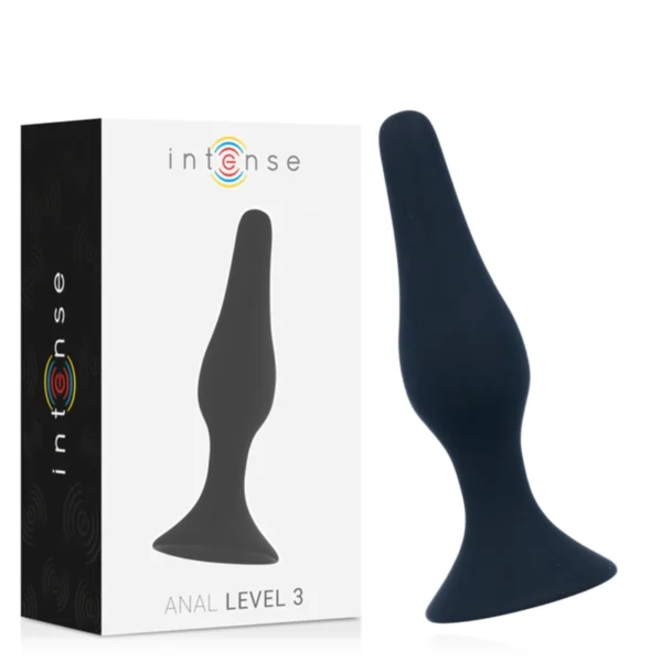 Intense Level 3 analinis kaištis iš silikono, juodas, 12,5 cm