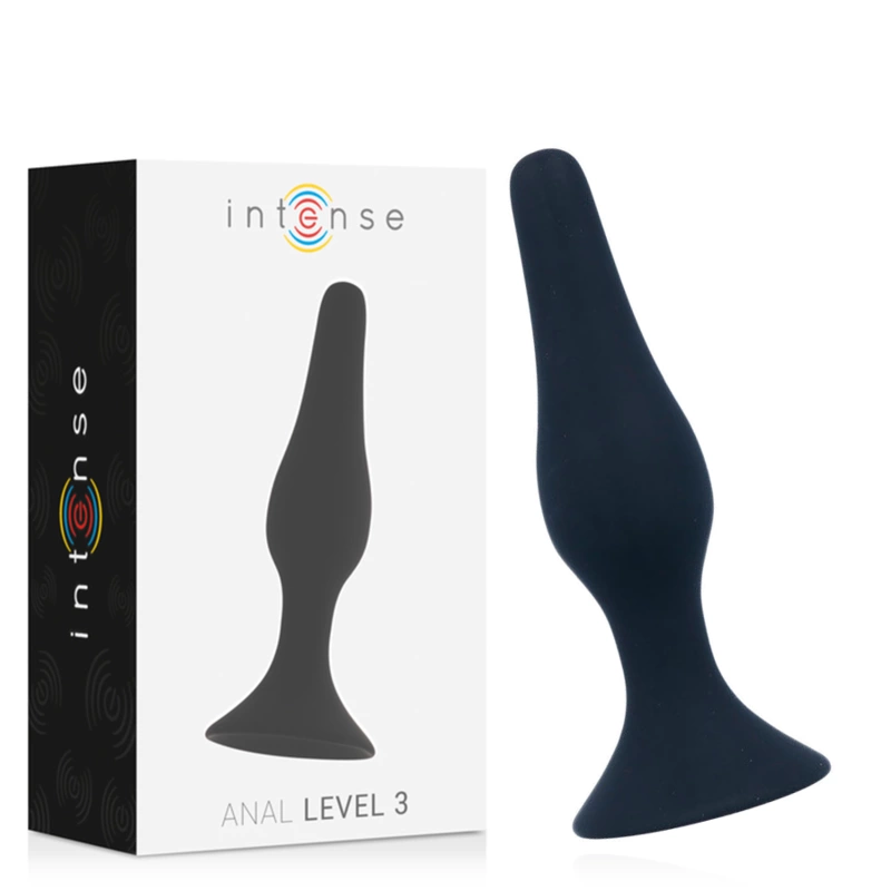 Intense Level 3 analinis kaištis iš silikono, juodas, 12,5 cm