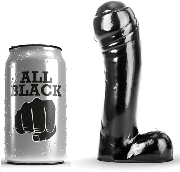 All Black lygaus paviršiaus dildo, 15 cm