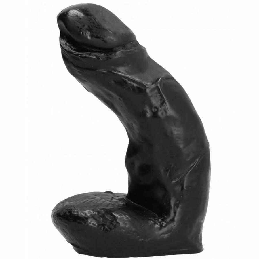 All Black anatominės formos dildo iš PVC, 15 cm