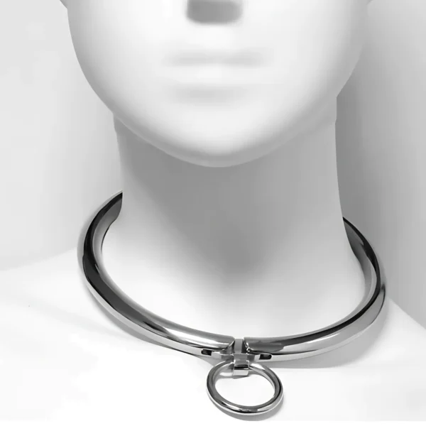 Metal Hard antkaklis iš nerūdijančio plieno su užraktu ir žiedu, 13,5 cm