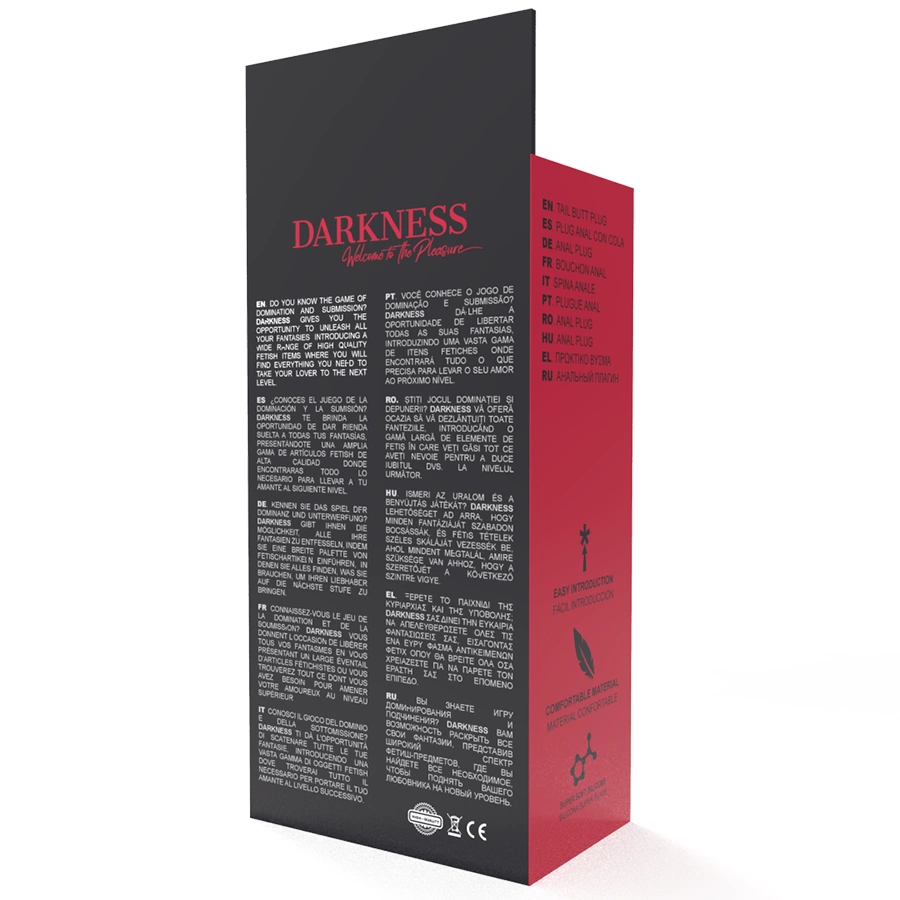 Darkness analinis kaištis iš medicininio silikono, juodas, 28 cm